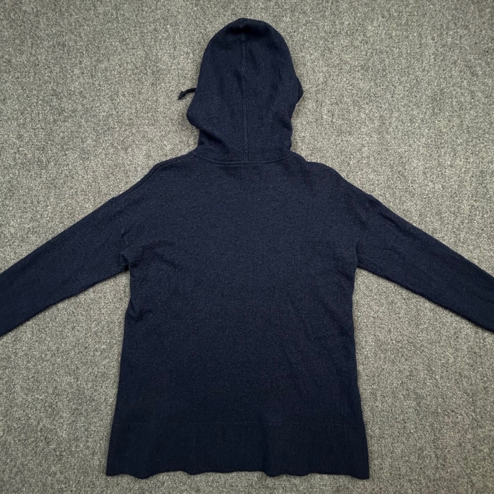 Banana Republic Tunic Hoodie Womens M Purple Blue Cashmere Merino Wool 390057-01 - Picture 2 of 11